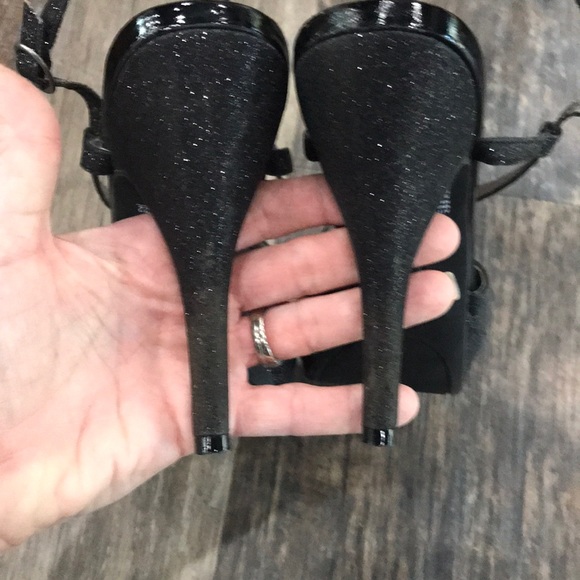 Fioni Black Glitter Heels - Picture 6 of 15
